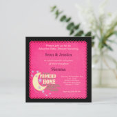 Invitation Baby shower d'adoption fille (Debout devant)