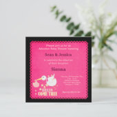 Invitation Baby shower d'adoption fille (Debout devant)