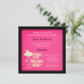 Invitation Baby shower d'adoption fille (Debout devant)