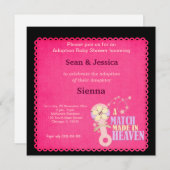 Invitation Baby shower d'adoption fille (Devant / Derrière)