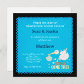 Invitation Baby shower d'adoption Garçon (Devant / Derrière)