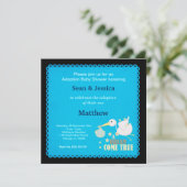 Invitation Baby shower d'adoption Garçon (Debout devant)