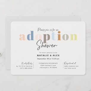 Invitation Baby shower d'adoption moderne et simple et neutre