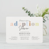 Invitation Baby shower d'adoption moderne simple et neutre en (Debout devant)