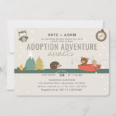 Invitation Baby shower d'adoption Neutre dans le bois d'avent (Devant)