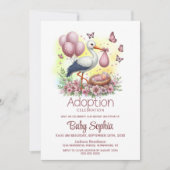Invitation Baby shower d'adoption pour bébé Stork (Devant)