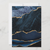 Invitation Baby shower d'agate bleu marine (Dos)