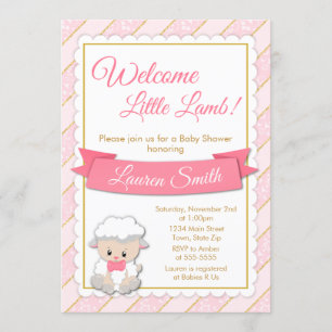 Invitation Baby shower d'agneau Agneau de petite f