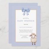 Invitation Baby shower d'agneau bleu (Devant / Derrière)