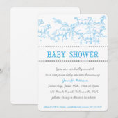 Invitation Baby shower d'agneau bleu (Devant / Derrière)