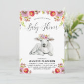 Invitation Baby shower d'agneau de Flore (Debout devant)