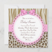 Invitation Baby shower d'agneau rose (Dos)