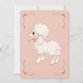 Invitation Baby shower d'agneau rose doux (Dos)