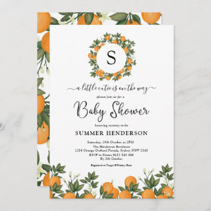Invitation Baby shower d'agrumes botaniques de Little Cutie
