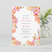Invitation Baby shower d'agrumes brillants et de fleurs de fl (Debout devant)