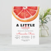 Invitation Baby shower d'agrumes d'aquarelle de pamplemousse  (Debout devant)