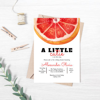 Invitation Baby shower d'agrumes d'aquarelle de pamplemousse