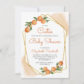 Invitation Baby shower d'agrumes de Little Cutie orange (Devant)