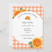 Invitation Baby shower d'agrumes orange (Devant)