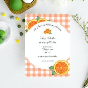 Invitation Baby shower d'agrumes orange