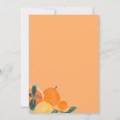 Invitation Baby shower d'agrumes orange (Dos)