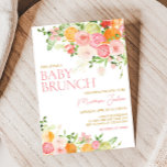 Invitation Baby shower d'agrumes rose et orange<br><div class="desc">Bienvenue à votre petite avec notre chaleureuse invitation Baby shower Citrus Imprimable. Personnalisez pour partager la joie avec vos proches ! BS721</div>