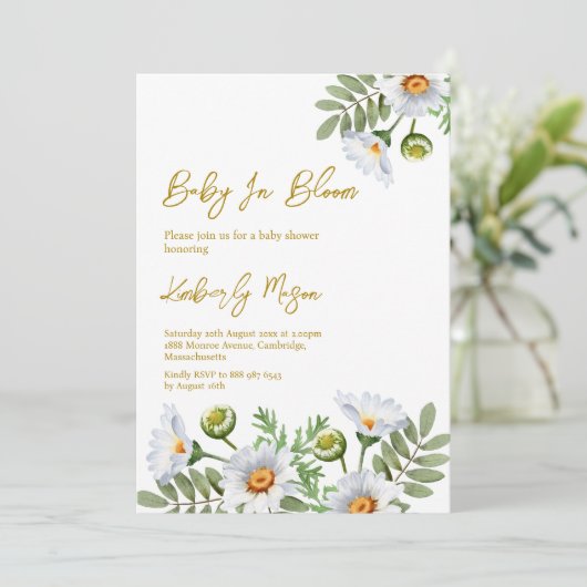 Invitation Baby Shower Daisy (Debout devant)