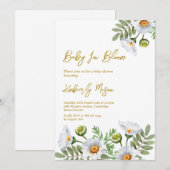 Invitation Baby Shower Daisy (Devant / Derrière)