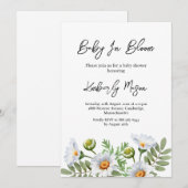 Invitation Baby Shower Daisy (Devant / Derrière)