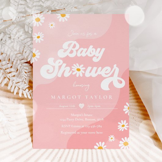 Invitation Baby shower Daisy Boho Hippy Vibes Baby shower