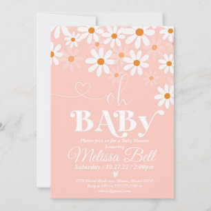 Invitation Baby shower Daisy Boho Retro Daisy Hipp