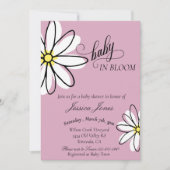 Invitation Baby shower Daisy Doodle Baby in Bloom (Devant)