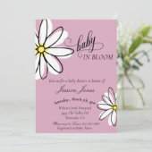 Invitation Baby shower Daisy Doodle Baby in Bloom (Debout devant)