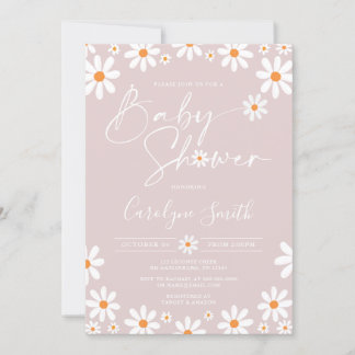 Invitation Baby shower Daisy Floral Watercolor