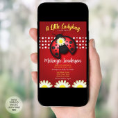 Invitation Baby shower Daisy Ladybug - thème rouge et noir