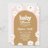 Invitation Baby shower Daisy Retro (Devant)