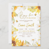 Invitation Baby shower Daisy Sunflower Bee (Devant)