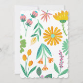 Invitation Baby shower d'alimentation des fleurs (Dos)