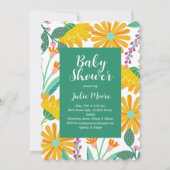 Invitation Baby shower d'alimentation des fleurs (Devant)