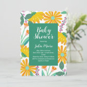 Invitation Baby shower d'alimentation des fleurs (Debout devant)