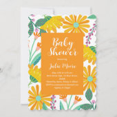 Invitation Baby shower d'alimentation des fleurs (Devant)