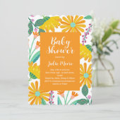 Invitation Baby shower d'alimentation des fleurs (Debout devant)