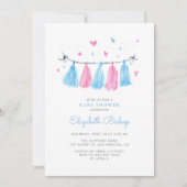 Invitation Baby shower d'alliages rose et bleu (Devant)