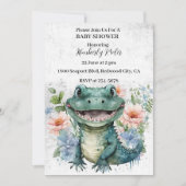 Invitation Baby shower d'alligator adorable (Devant)