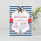 Invitation Baby shower d'alligator marin mignon (Debout devant)