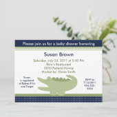 Invitation Baby shower d'alligator mignonne (Debout devant)