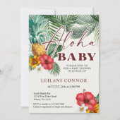 Invitation Baby shower d'Aloha à ananas hawaïen tropical (Devant)