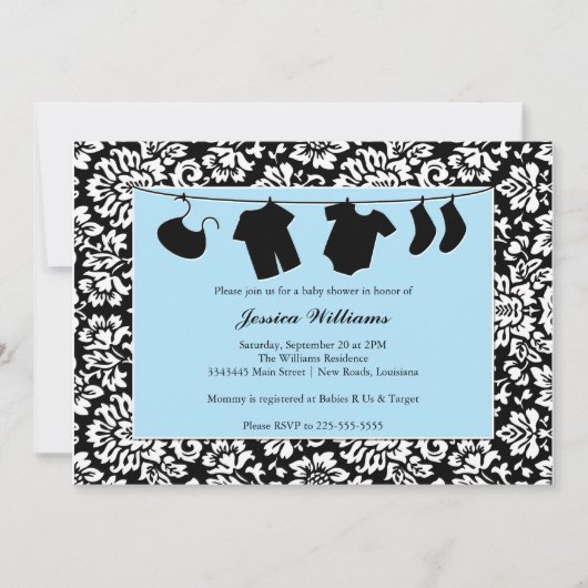 Invitation Baby shower Damas (Devant)