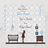 Invitation Baby shower Damas : Garçon :Invitation (Devant / Derrière)