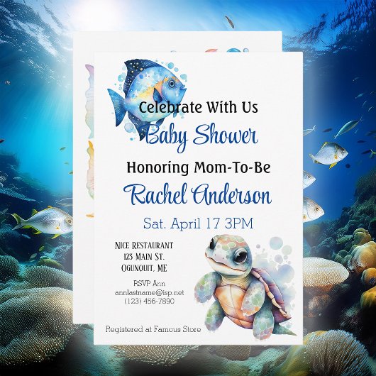 Invitation Baby shower d'amis aquatiques